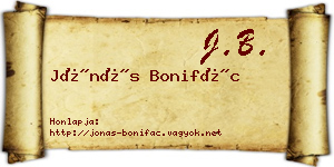 Jónás Bonifác névjegykártya
